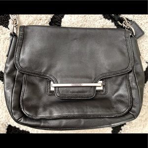 Coach Shoulder Bag Black Leather